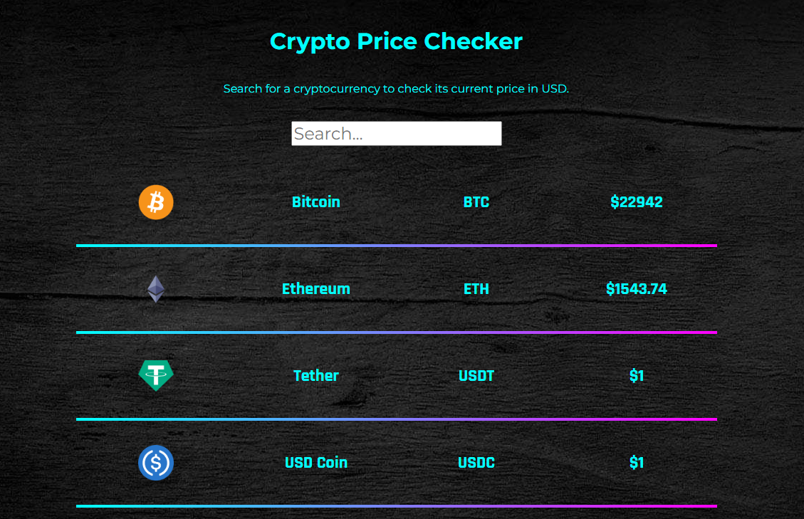 Crypto Price Tracker