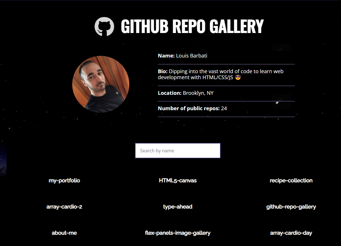 Github Repo Gallery